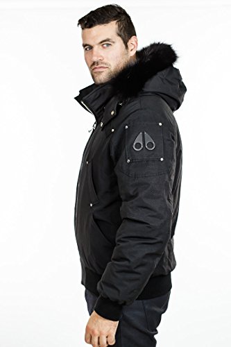 Moose Knuckles Men's Down Ballistic Bomber Jacket, Black/Black, Medium #TOP1