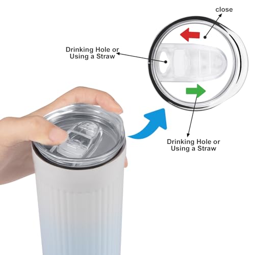 EllaYIDOI 2Pack 20 oz Skinny Replacement Tumbler Lids,Replacement Lids Plastic Splash Resistant Lids Covers Spill Proof Tumbler Lid Cup Covers for Mouth Tumbler Cooler Cup, SkinnyLidsClear_02, fc-01