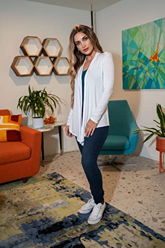 Image of Free to Live 3 Pack Long Sleeve Cardigan for Women Open Front Dressy Casual Fall Draped Lightweight Sweaters Cover Up Shrugs