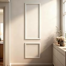 VCK Pre-Cut Wall Molding Kit, Set of 2 | 3D Ready-to-Assemble Wainscoting Panels for Accent Wall Decor | Easy Glue Installation for Living Room, Bedroom 1 Top & 1 Bottom