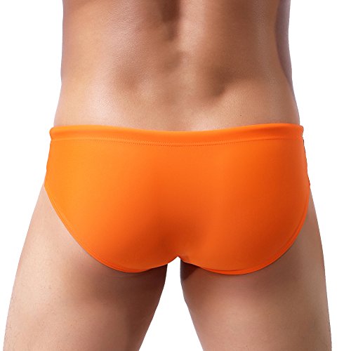 Summer Code Mens Solid Swim Briefs Drawstring Bikini Sport Swimsuit