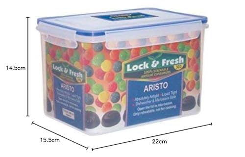 Image of Aristo Plastic Container- 3350 Ml, 1 Piece, Transparent, (22 X 15.5 X 14.5) Cm
