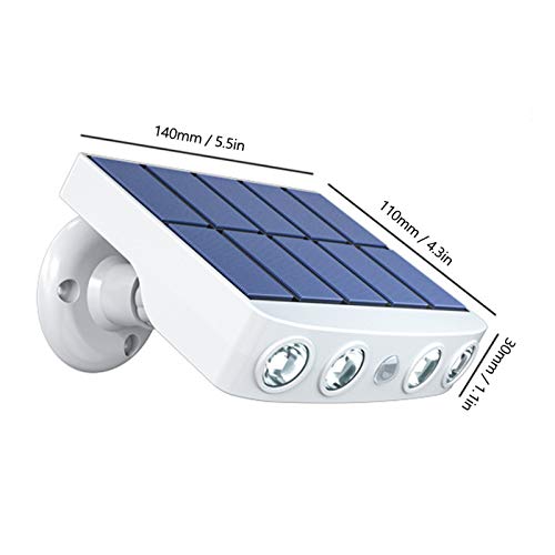 Lâmpada LED de parede movida a energia solar Luzes giratórias à prova d'água com sensor de moviment