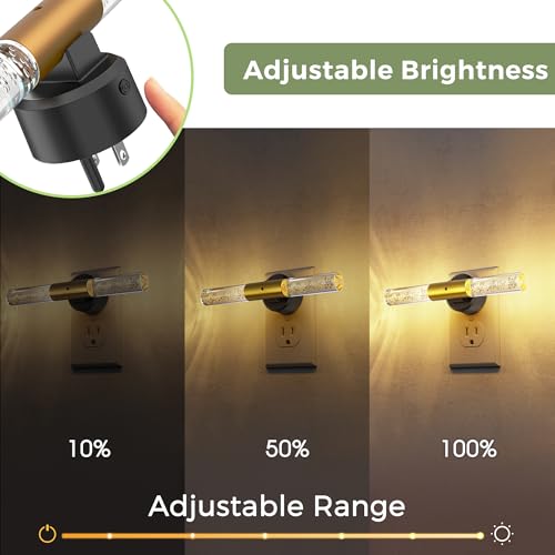 Image of L LOHAS LED Night Light, Rotating Night Lights Plug into Wall, Light Sensor, Soft White 3 Level Dimmable LED Nightlight Plug in, Acrylic Bubble Mini Light for Bedroom Bathroom Hallway Adults, 2 Pack