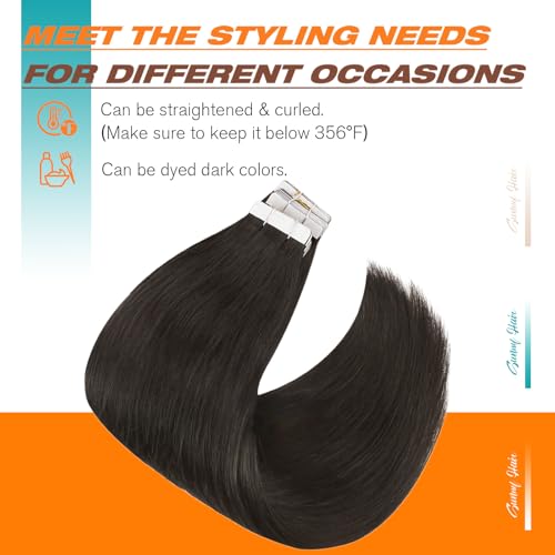 Image of Sunny Hair Tape in Hair Extensions Human Hair Cool Brown 22in 50g 20Pcs