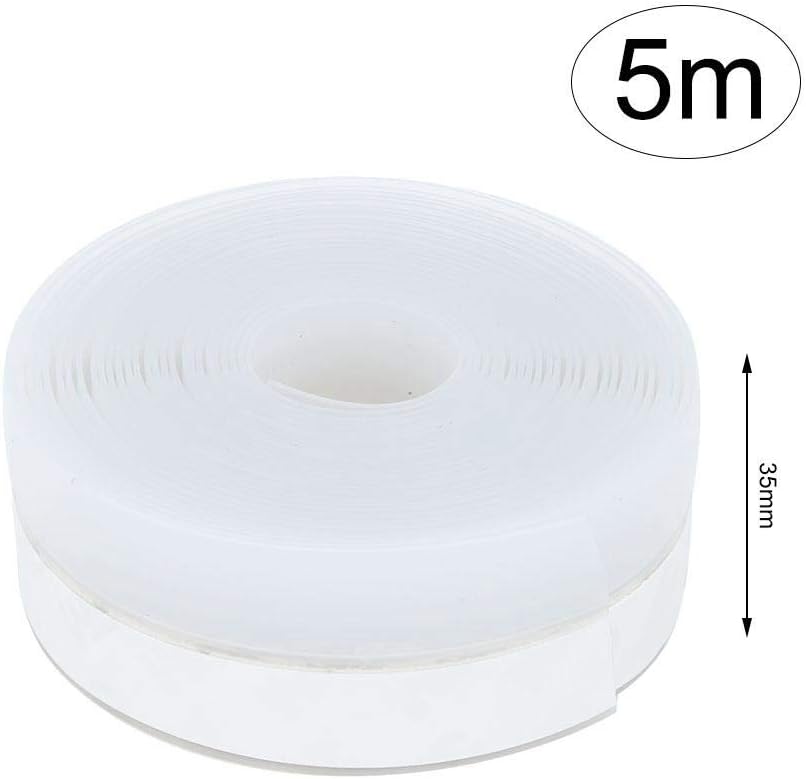 TOPINCN Door Weather Stripping Window Silicone Seal Strip Self Adhesive Tape for Draft Stopper Glass Shower(35mm X 5m)