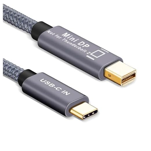 QCEs USB C to Mini DisplayPort Cable, Unidirectional Thunderbolt 4(Type C) to Mini DP Cable 4K Video Cord 6.6Ft Compatible with USB-C MacBook Pro/Air/iMac/iPad/Mac Mini/Surface to Mini DP Monitor