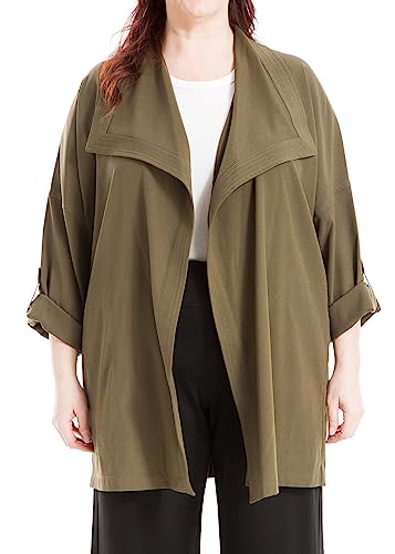 Max Studio Women's Plus Size Twill Long Jacket