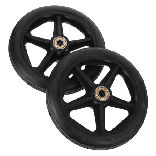 LIFKICH 2pcs Wheelchair Front Wheel Rover Wheels Wheelchair Transport Chair Replacement Wheels for Walkers Wheel Chair Parts Wheelchair Front Casters Drive Walker Accessories Plastic Black
