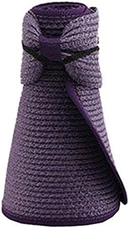 ZHOUBA Women's Summer Wide Brim Roll Up Foldable Sun Beach Straw Braid Visor Sun Hat