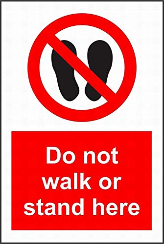 (2 Pack) Warning Sign Do not Walk or Stand here Sign Road Sign Sign 12X8 Inches Metal Tin Sign
