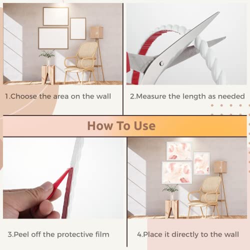 Self Adhesive Wall Molding Trim, 16.4 Feet Peel And Stick Flexible Trim Caulk Strip Molding Trim, Caulk And Trim Strips For Floor, Wall, Corner And More #TOP3