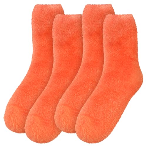 Image of BambooMN Women's Fuzzy Soft Colored Socks