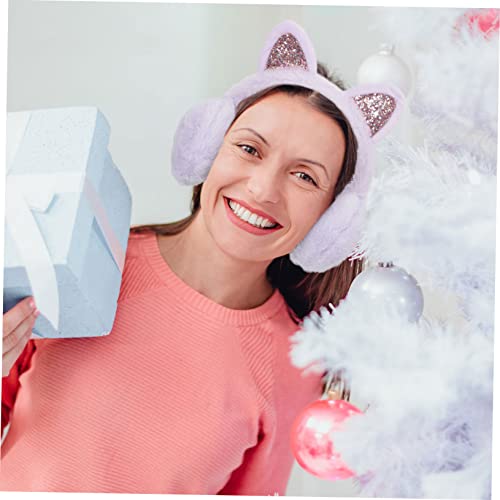 Orejeras de felpa con orejas de gato para niña en color rosa 2