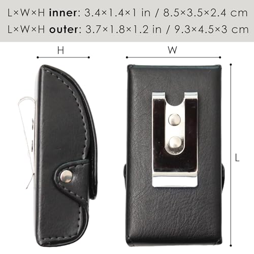 Image of Orsus Folding Glasses Hard Case with Belt Clip 3.4x1.4 In, Waist EDC Case for Folding Sunglasses Reading Glasses Black Brown