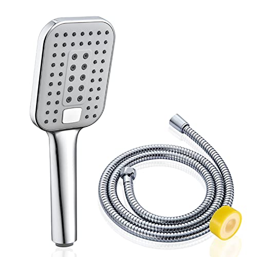 Pommeau de douche et tuyau, FUYIOCN Pommeaux de douche haute pression, Tuyau de pommeau de douche 1,5 m, Pommeaux pour augmenter la pression, Pommeau de douche universel avec 3 modes de pulvérisation Cover