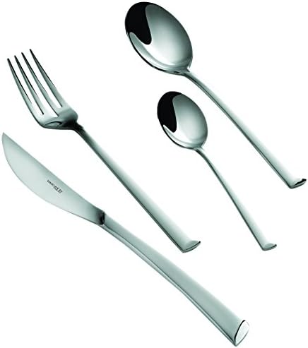 Set Posate Rivadossi Giulietta 24 Pezzi Per 6 Persone, Made In Italy, Acciaio Inox 18/10, Manico PBT Panna