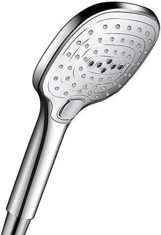 Funria Handheld Shower Head 3 Spary Modes with Massage, Spa Experience, Full-Chrome Hand Showerhead with Control Button, Water Saving, High Pressure, Easy Installation