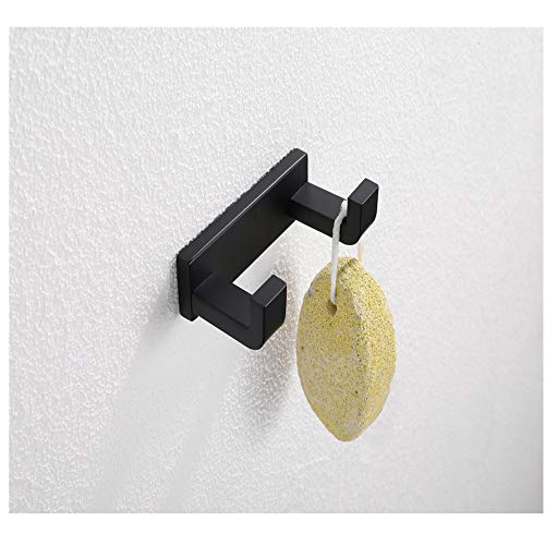 Docnacht Double Towel Robe Hook Stainless Steel Coat Hook Kitchen Toilet Bathroom Accessories Dual Holder Heavy Duty Wall Mount, Matte Black… #TOP2