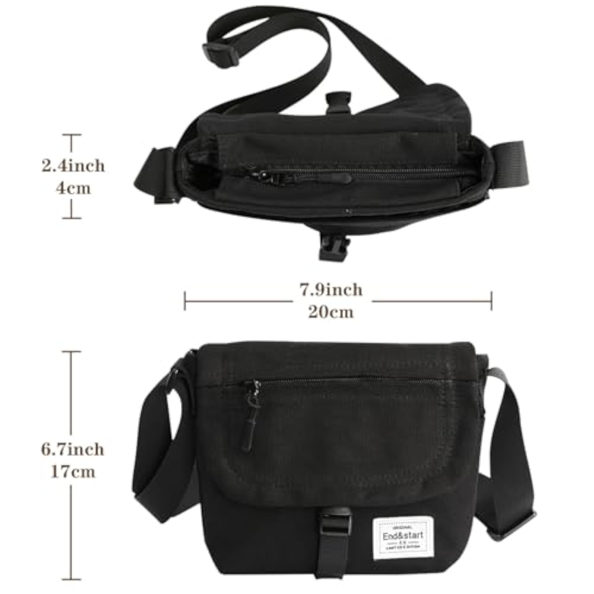 Small Canvas Messenger Bag for Men, Travel Purse
