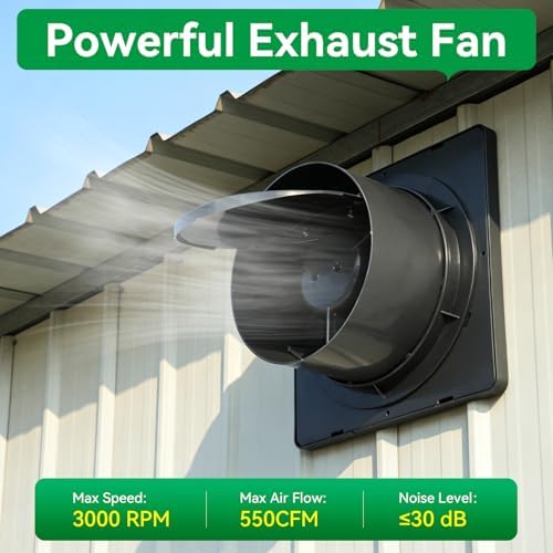 Solar Exhaust Fan 2-in-1 with DC Adapter,Large Solar Panel 3000 RPM High Speed Ventilation Fan,Waterproof with Auto Shutter for Continuous Airflow for Shed,Chicken Coop,Greenhouse,Dog House - 2