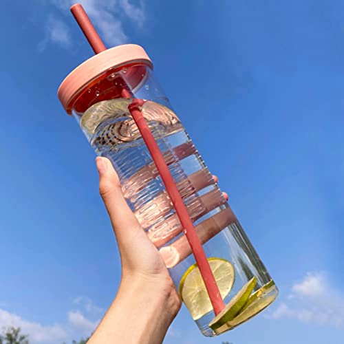 Eeneme 700ml Fruit Infuser Water Bottle with Straw,Large Capacity Transparent Sports Water Bottle, BPA Outdoor Bottle Gift for Her - Image 3