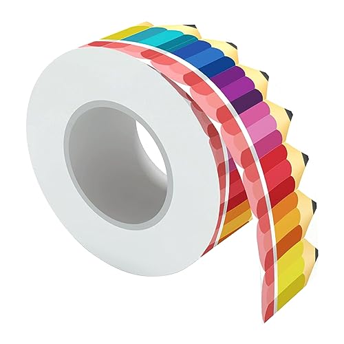 Adhesivo creativo de borde troquelado con lápiz colorido para decoración del aula