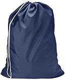 Nylon Laundry Bag - Locking Drawstring Closure and Machine Washable. These Bags will Fit a Laundry Basket or Hamper and Strong Enough to Carry up to Three Loads of Clothes. (Navy Blue)