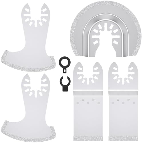 5PCS 3 Types Grout Remover Tool Blade with 2 Adapters