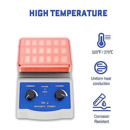 Anzeser Magnetic Stirrer Hot Plate W/Stir Bar,100-2000Rpm Magnetic Hotplate Stirrer, 200W Heating Power Hot Plate Stirrer, Max 520℉ Hot Plate With Magnetic Stirrer #TOP3