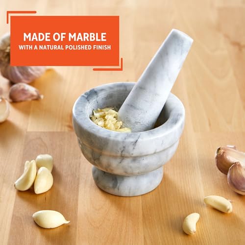 IMUSA USA Small 3.8" Marble Mortar and Pestle for Grinding and Crushing by Imusa - Image 3