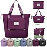 Ranslen Large Capacity Folding Travel Bag, Expansion Duffel Bag with Dry & Wet Separation