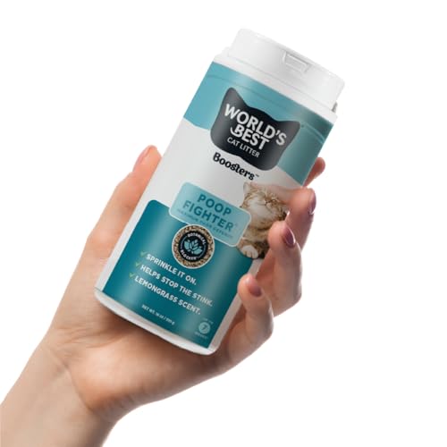 WORLD'S BEST CAT LITTER® Boosters™ Poop Fighter® | Natural and Sustainable Cat Litter Additive | Eliminates Poop, Urine, and Ammonia Odors | Botanical Blocker™ Technology | 18 oz Canister - Image 5