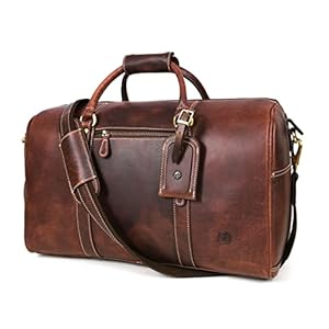 Leather Duffel Bag for Men & Women Travel, Weekend, Overnight, Gym Bag