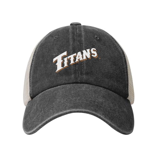 Cal State Fullerton Titans Classic Washed Cotton Trucker Cap with Curved Brim and Mesh Back Panel
