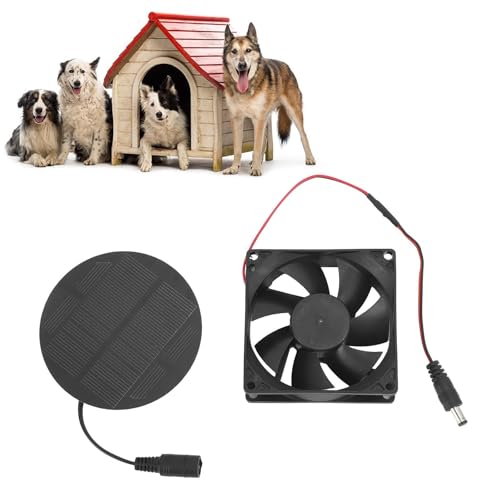 EsEico Solar Powered Fan Kit - 3W Solar Fan For Chicken Coop | Solar Exhaust Fan | Outside Greenhouse Air Circulation | High Speed Cooling Vent IP65 Waterproof Wall Mount Ventilation For C, Black