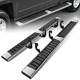6.75 inch Running Boards Compatible with 2007-2019 Chevy Silverado GMC Sierra 1500 2500 HD 3500 HD Double Cab Extended Cab Side Step Bars Stainless Steel