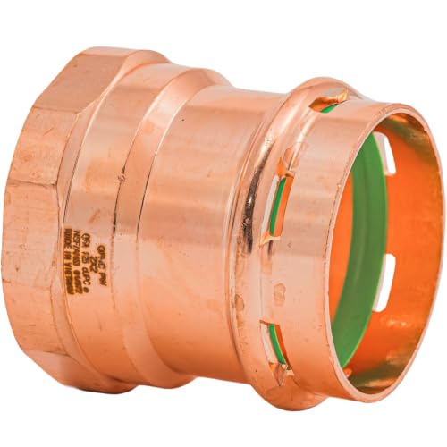 Conector QuickFitting SurePress de 5 cm en latón macizo para tubería de cobre tipo K L M 2
