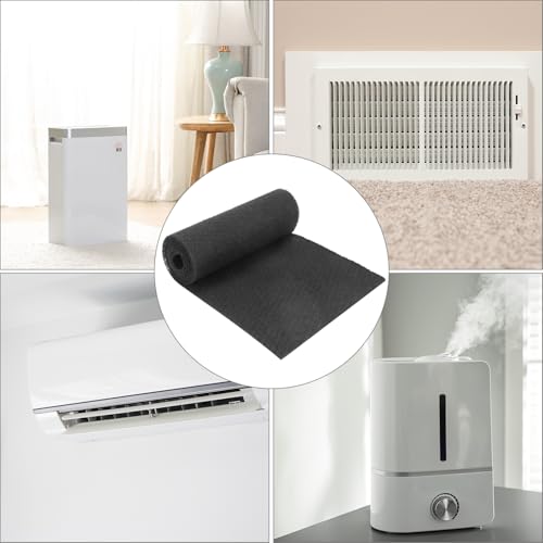 QWORK® 2er Set Zuschneidbarer Aktivkohlefilter 120cm x 20cm x 3mm für Dunstabzugshauben und Luftreiniger