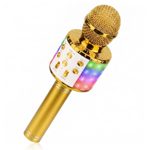 ShinePick - Microfono per karaoke senza fili, microfono Bluetooth portatile