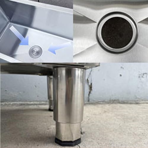 Évier en auge acier inoxydable 60cm à angle de gravité pour usage intensif - 6