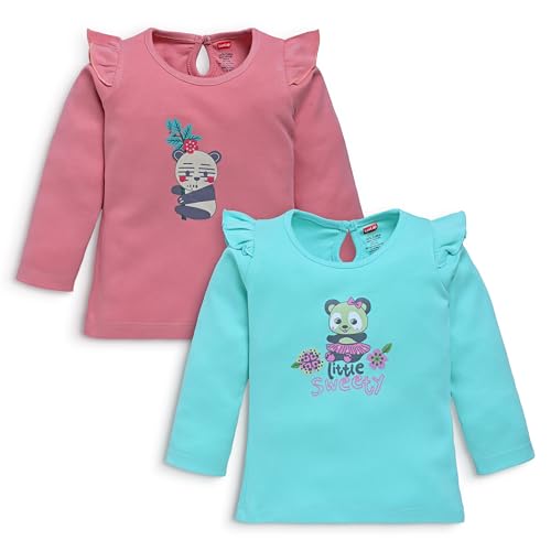 Image of LuvLap Baby Girls 100% Cotton Full Sleeve Girls Top, Pack of 02