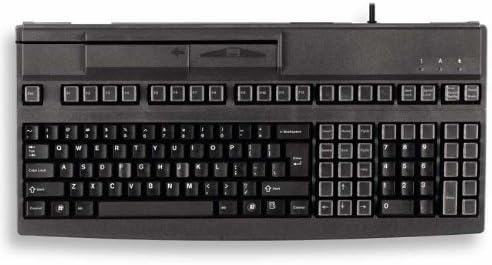 Cherry Electronics G80-8200LUVEU-2 Series 8200 Full Size Msr Keyboard with Extra Programmable Keys, USB Interface, MX Keyswitches, 18.50" W x 8.66" D x 2.52" H, black