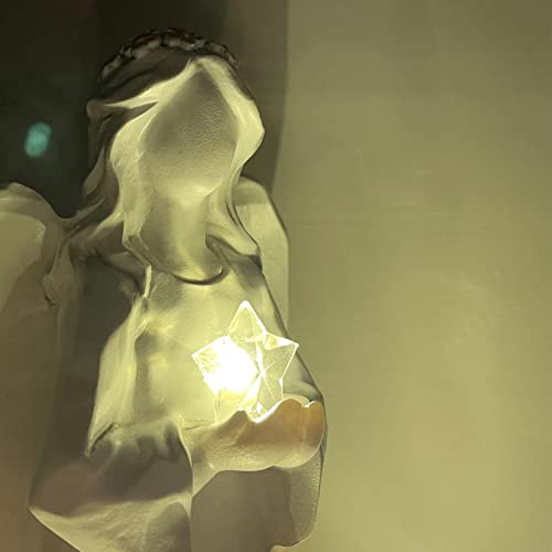 Legifo Guardian Angel Figurines With Light Star Battery Operated Angel Statue Decor With Wreath And Shining Flowers In Full Bloom On Skirt Best Gifts For Mother And Friends (With Timing Function) #TOP6