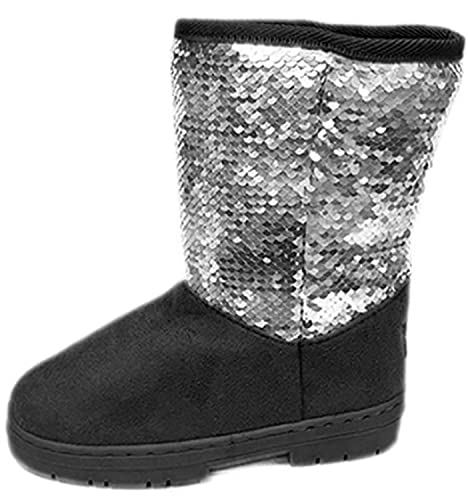 Shoes8teen Girls & Toddlers Winter Fur Boots With Buckle Detail (5924 Black, 11)