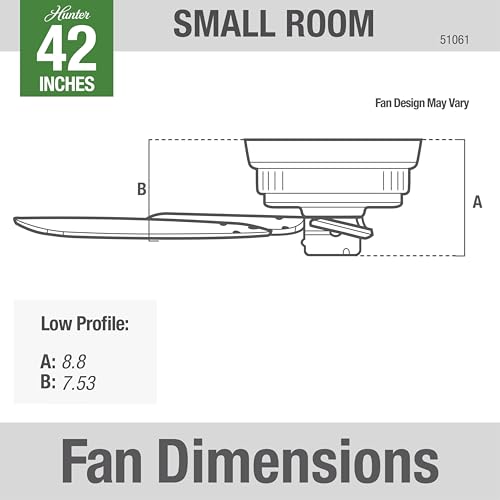Image of Hunter Low Profile IV, Indoor, Ceiling Fan, No Light, 42 inch, New Bronze