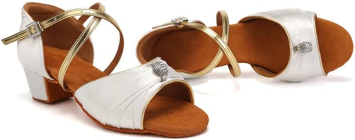 TINRYMX Girls Latin Dance Shoes Ballroom Salsa Tango Professional Performance Practice Dancing Shoes,Model-EM1030
