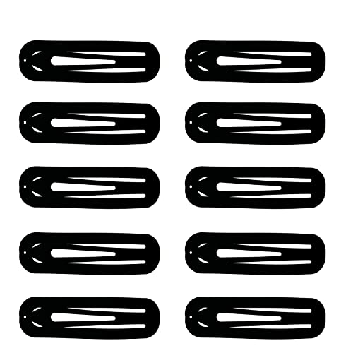 Haarspangen Mädchen 10 Stück 6.8cm Große Snap Haarspangen Haarclips Metall Haarklammern Schwarz Hair Clips Haarschmuck Haarspange für Mädchen, Herren und Damen, Oval