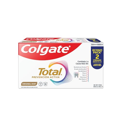 Colgate Total Original Mint, Pasta Dental 2x100ml con Flúor