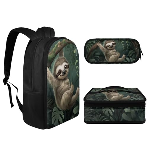 JoyLamoria Cute Sloth Messenger Bag Large Capacity Backpack Pencil Bag Shoulder Bag with Adjustable Strap, Pack of 32